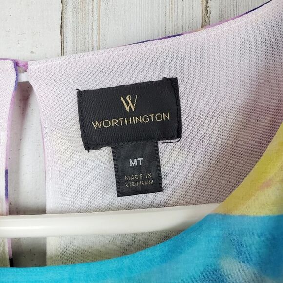 Worthington Floral Wrap Tank Top Size Medium - Picture 3 of 12